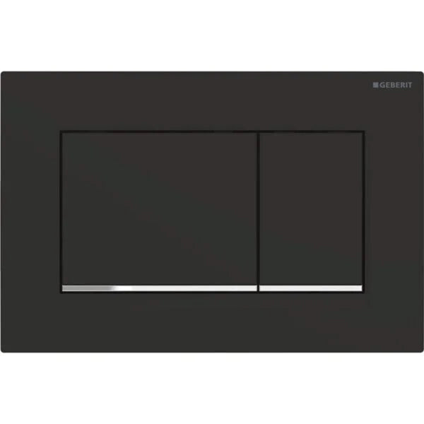 PLACCA DI COMANDO SIGMA 30 DOPPIO TASTO NERO OPACO CROMO LUCIDO GEBERIT