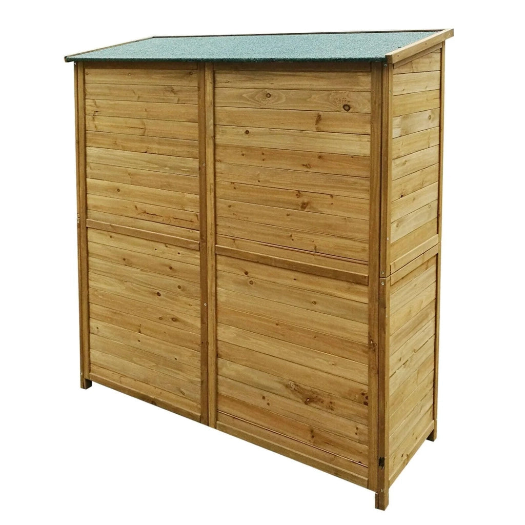 Casetta da giardino con doppie porte 135 x 50 x 162 cm tetto catramato attrezzi 16_0002838