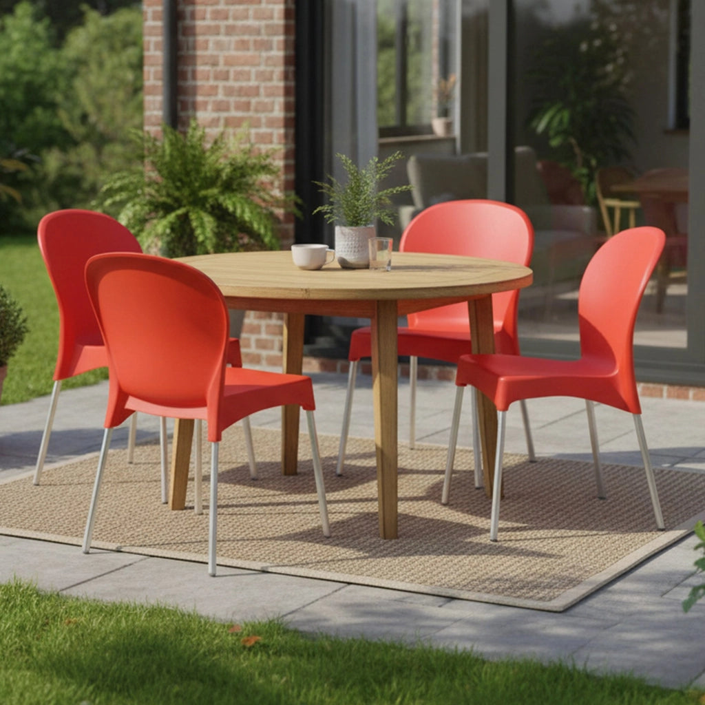 Eclectic, Sedia da Esterno 4 Sedie Made in Italy, Rosso