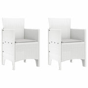 Sedia da Giardino 2 pz | Sedie da Esterno Bianco 53 x 49 x 85 cm Polipropilene