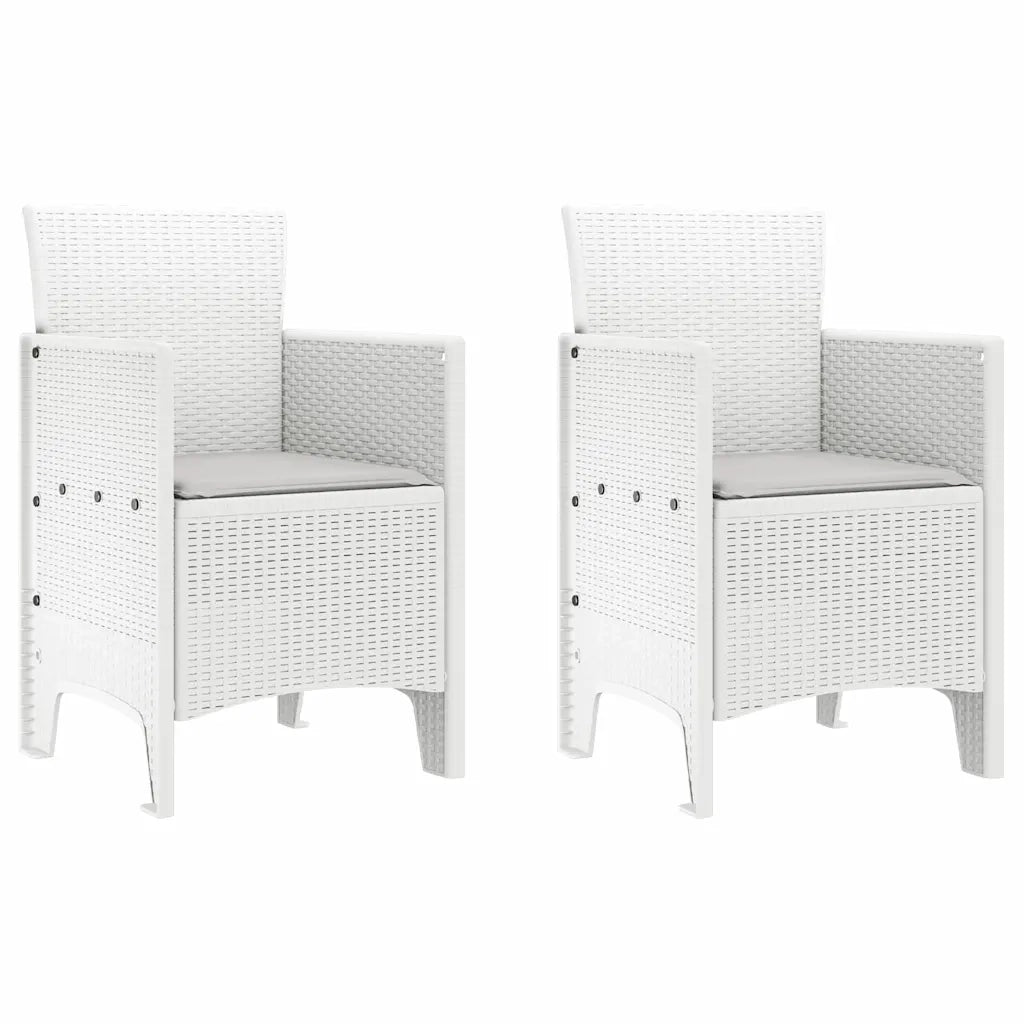 Sedia da Giardino 2 pz | Sedie da Esterno Bianco 53 x 49 x 85 cm Polipropilene