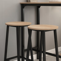 2x sgabello da bar sedia alta sgabello da cucina sgabello in metallo rovere 65 cm