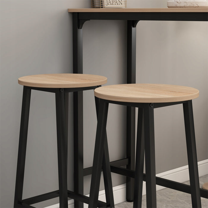 2x sgabello da bar sedia alta sgabello da cucina sgabello in metallo rovere 65 cm