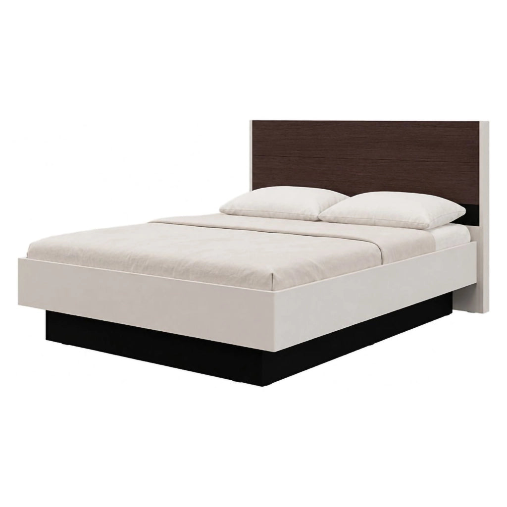 Letto Matrimoniale Kamak, Letto Matrimoniale Dimensione Materasso 180x200 cm, Bianco Crema