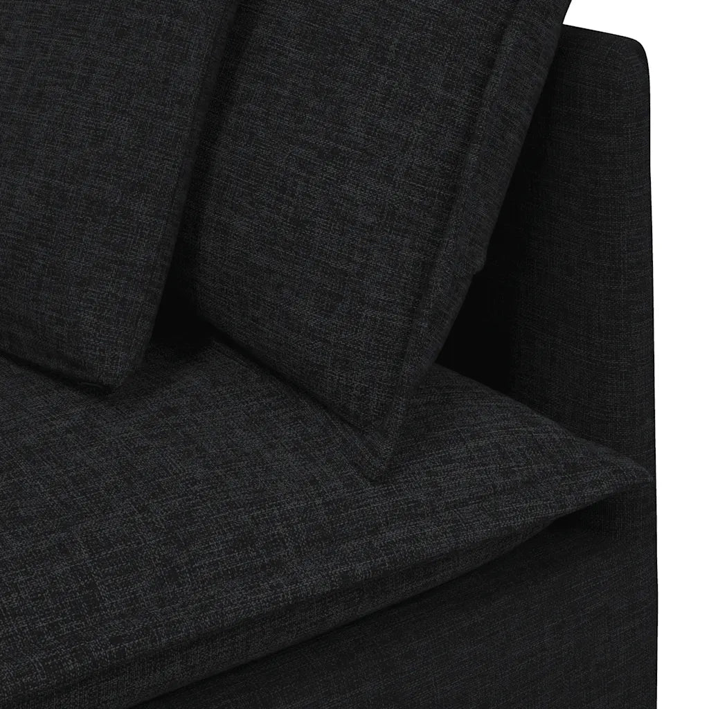Divano Modulare con Cuscini in Tessuto Nero 3321239