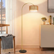 ZMH Lampada da terra curva vintage oro E27 dimmerabile telecomando interruttore pedale rotazione 350°