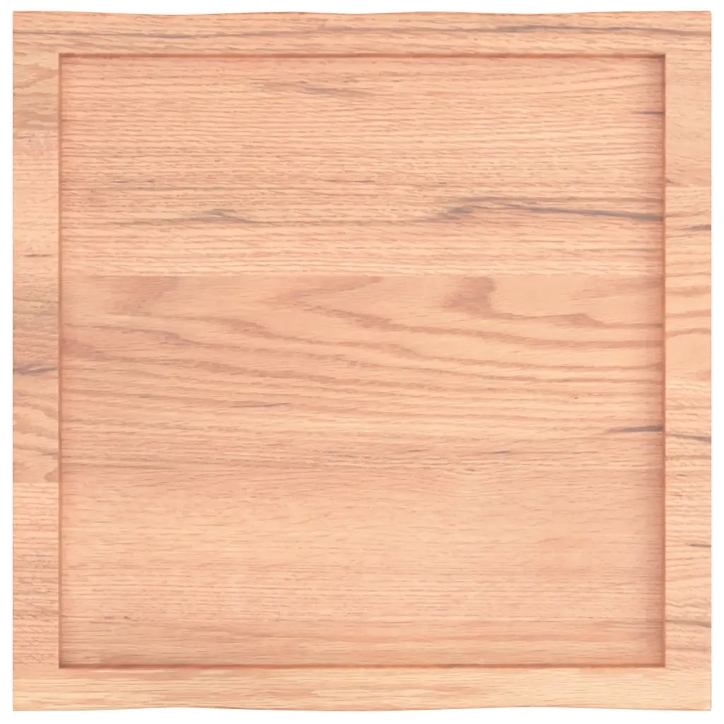 Piano Tavolo Marrone Chiaro 60x60x(2-6) cm Rovere Non Trattato 363937