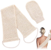 Set di 2 spazzole per doccia in fibra di bambù, spazzola per doccia con fibra di bambù, guanto per la schiuma con spazzola per la schiuma con fibra di bambù con manico con setole