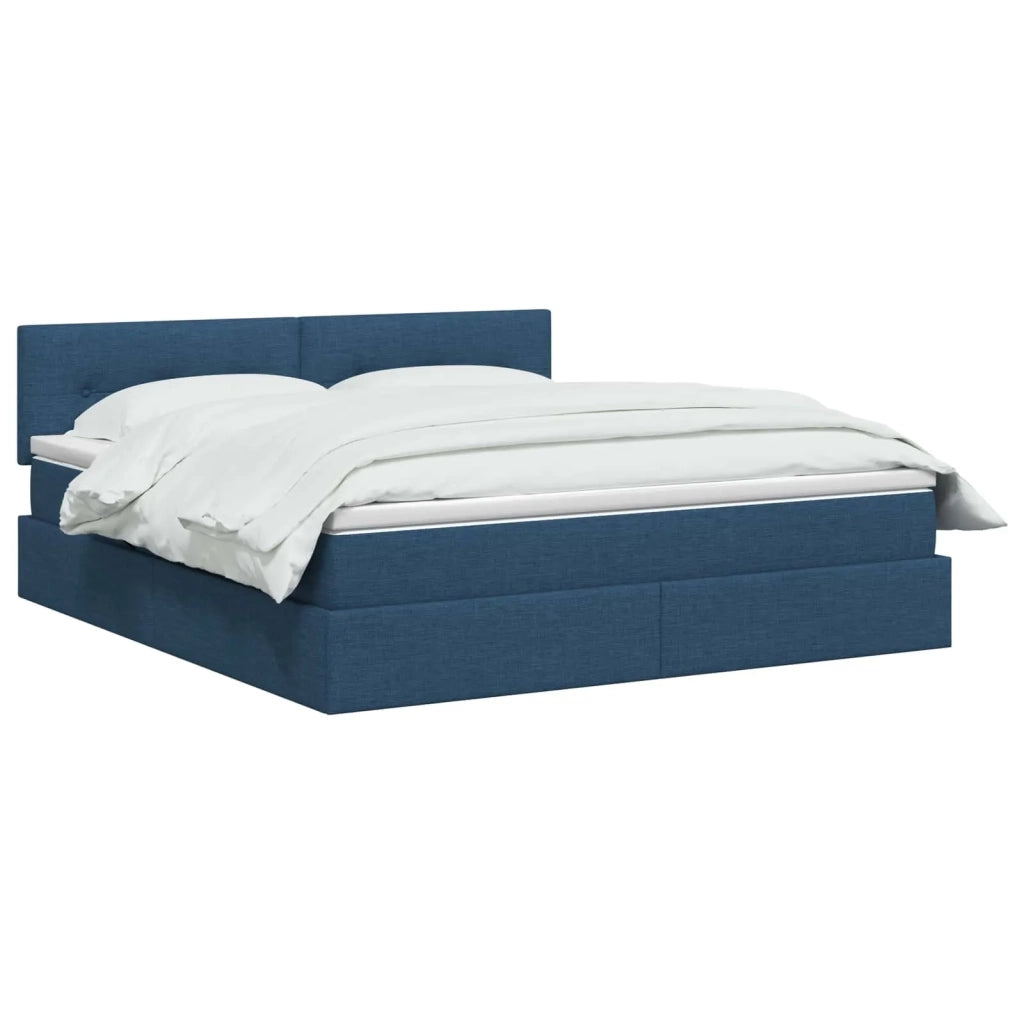 Letto con contenitore e materasso Blu 180 x 200 cm Velluto 3458642