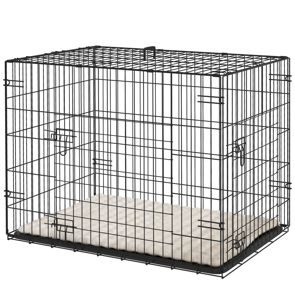Cuccia per Cani Pieghevole con Cuscino ¨C zephmum ¨C Nero e Beige 75x48.5x53 cm