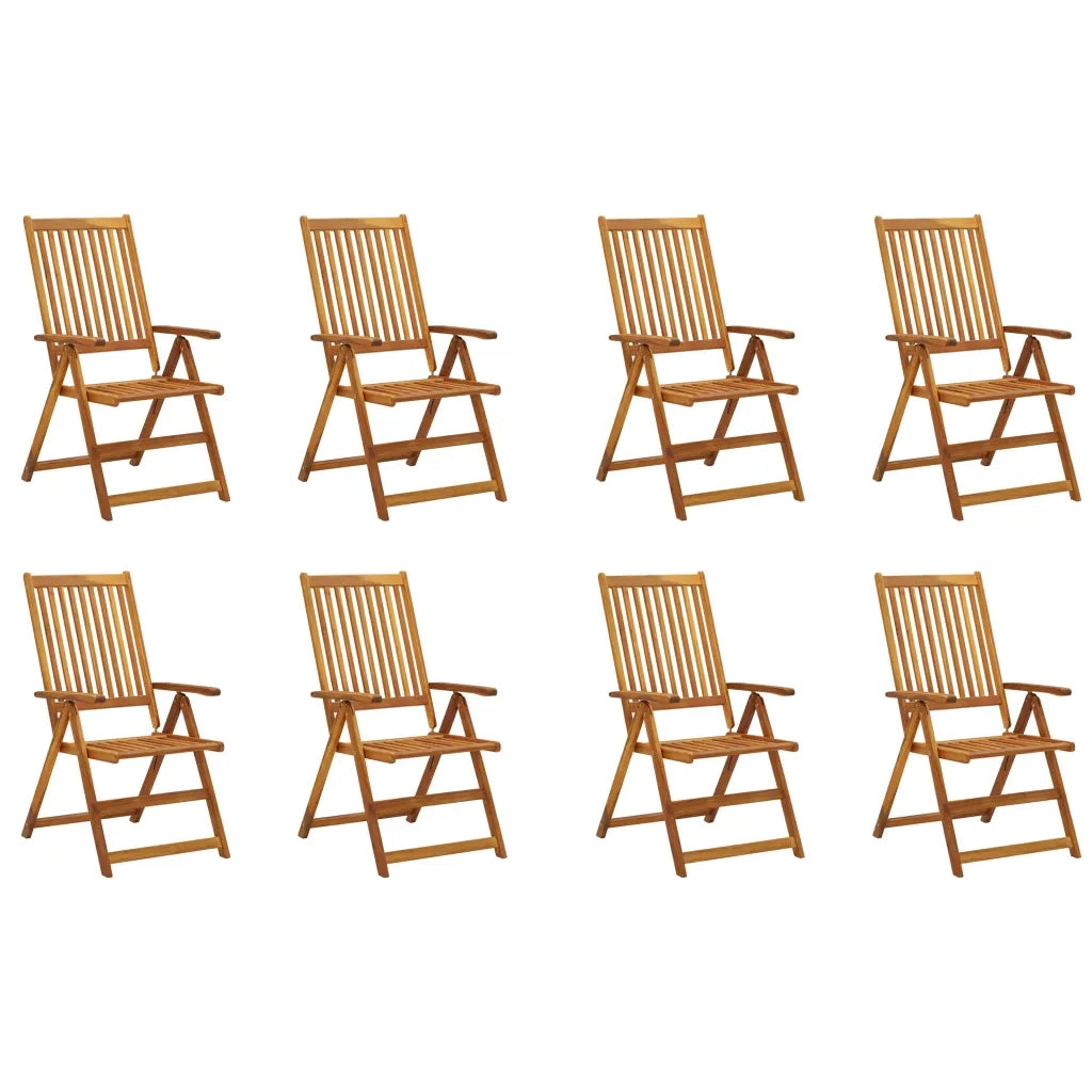 Sedie da Giardino Pieghevoli con Cuscini 8 pz Massello Acacia 3075065