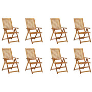 Sedie da Giardino Pieghevoli con Cuscini 8 pz Massello Acacia 3075065