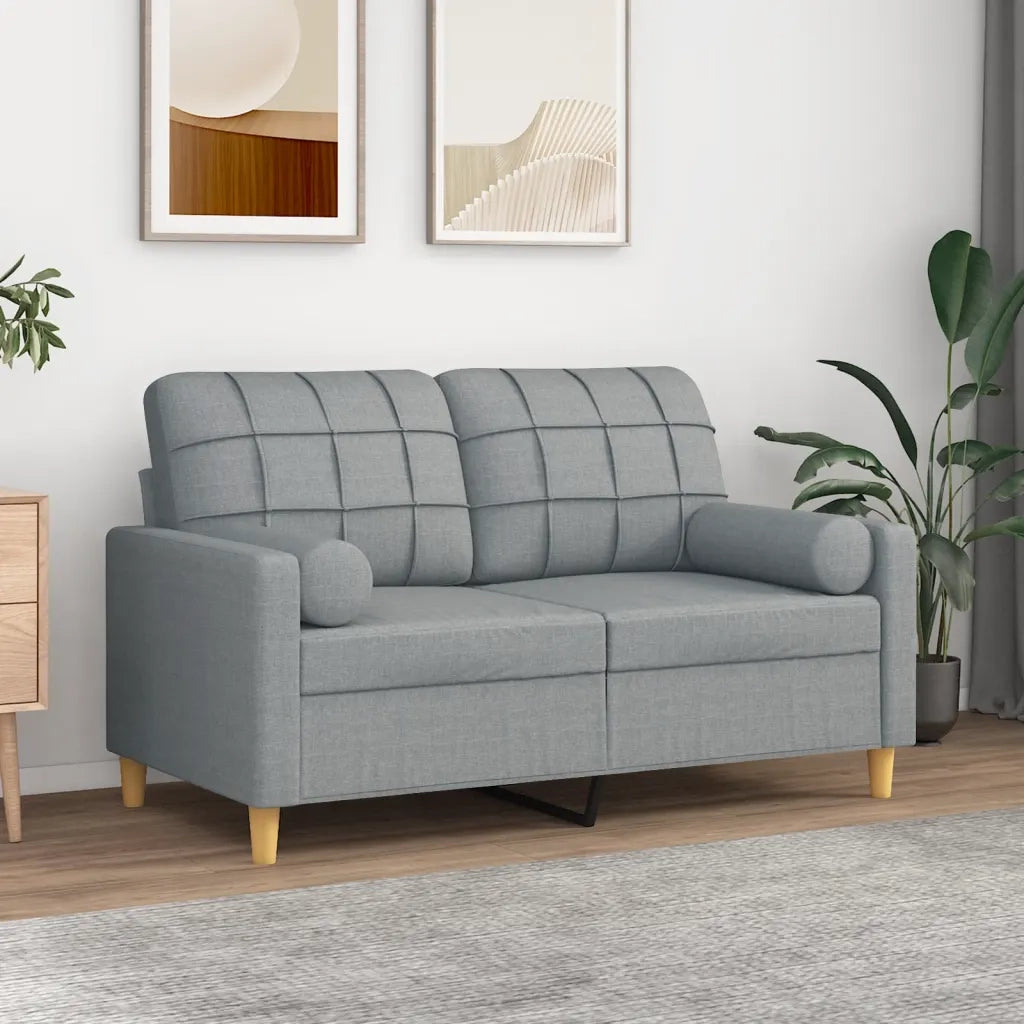 Cuscini Decorativi 2 pz Grigio Chiaro ?15x50 cm in Tessuto CFW5514610