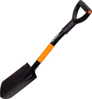 Mini-spada punta fine in acciaio resistente, 75 cm, pala da campo con manico metallico e maniglia D, piccola vanga da giardino, piccola vanga punta fine per lavori di giardino e costruzioni