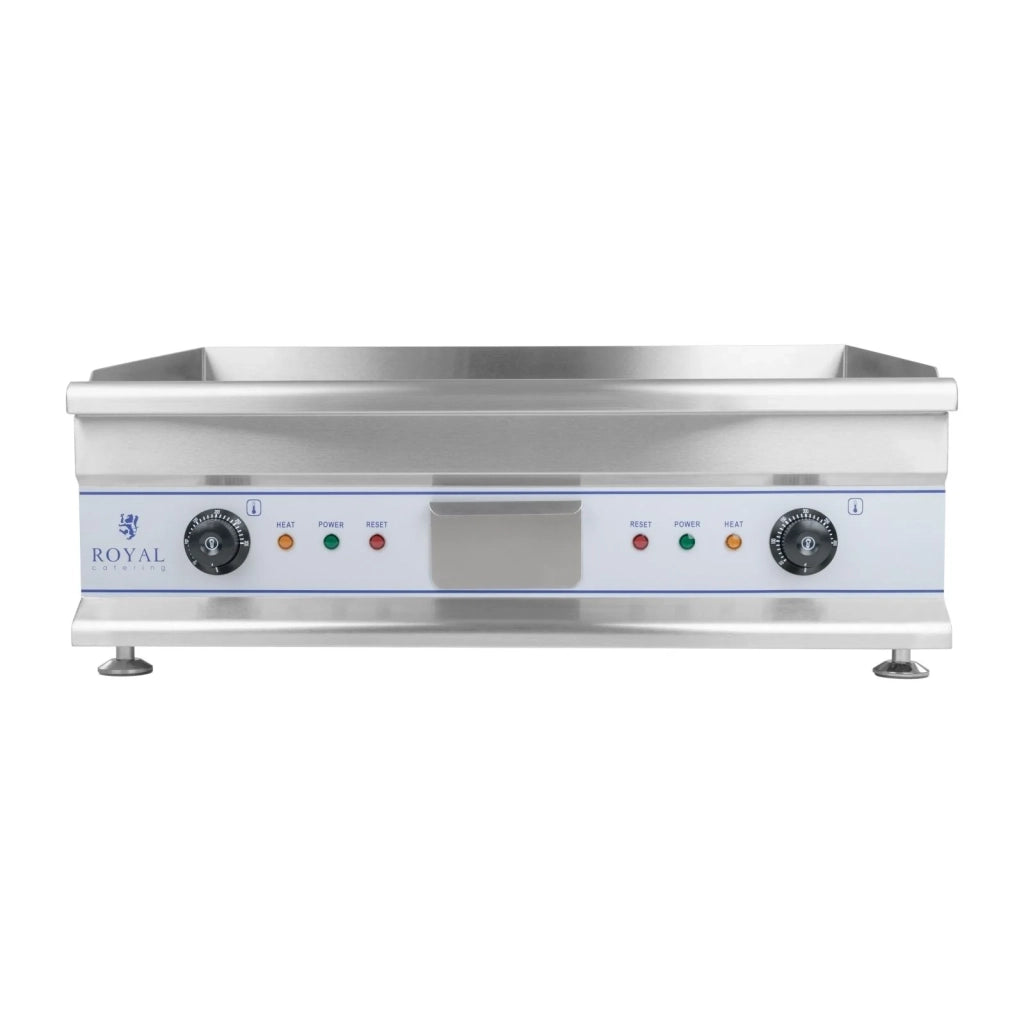 Plancha elettrica rigata 75 cm 2 x 3200 watt professionale in acciaio inox 3614043/2