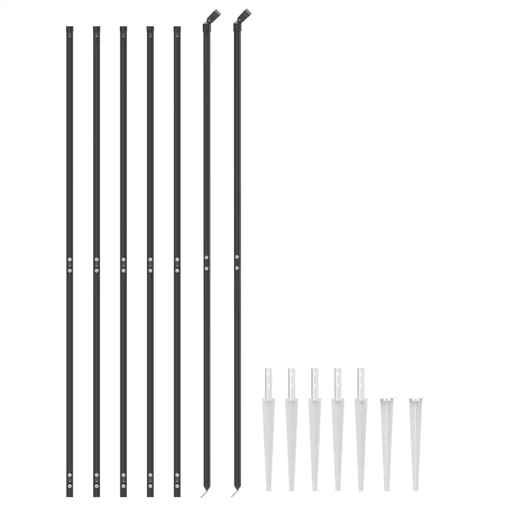 Recinzione Metallica con Picchetti Ancoraggio Antracite 1,6x10m 154244