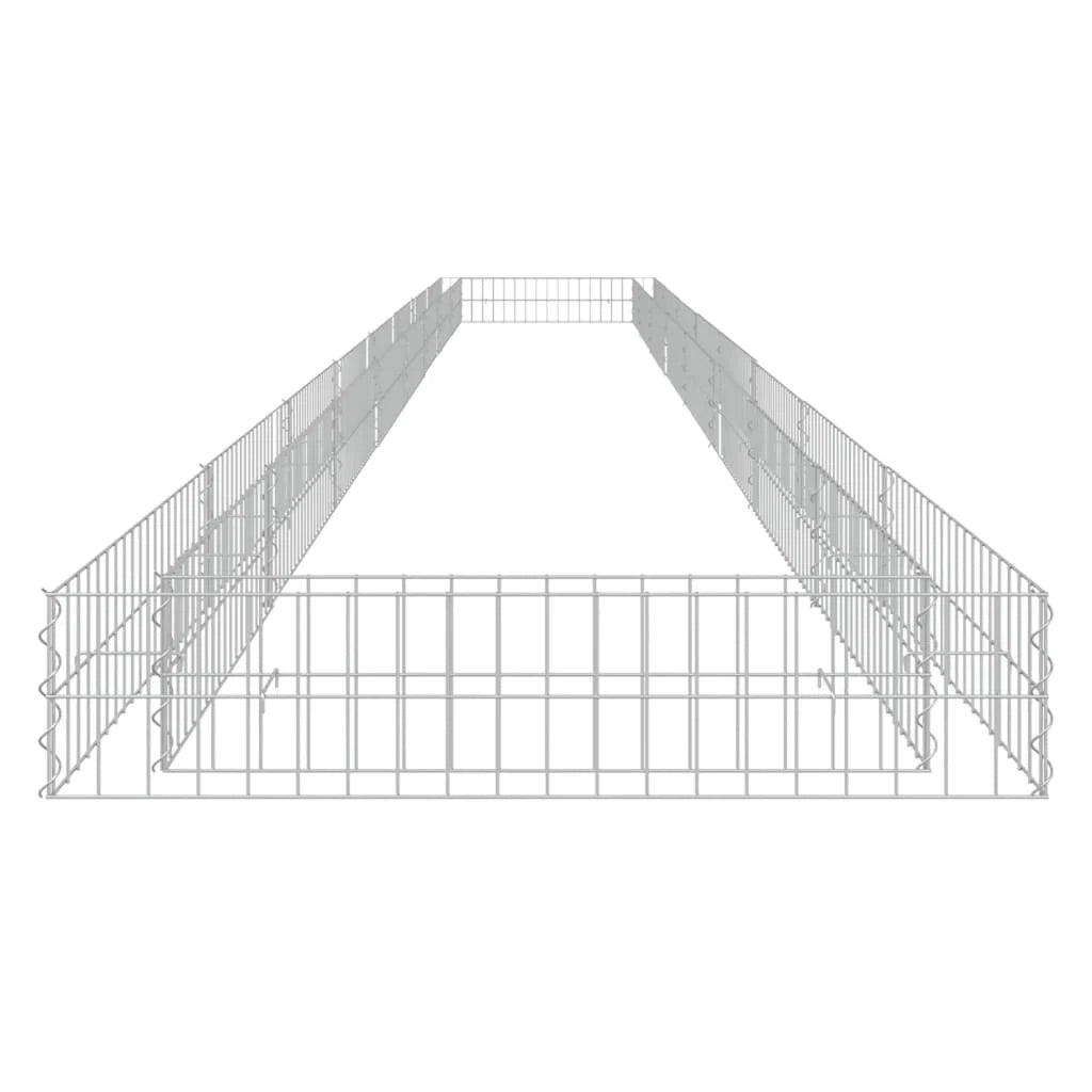 Aiuola rialzata in gabbione di acciaio zincato 800 x 100 x 20 cm Argento 02_0039899