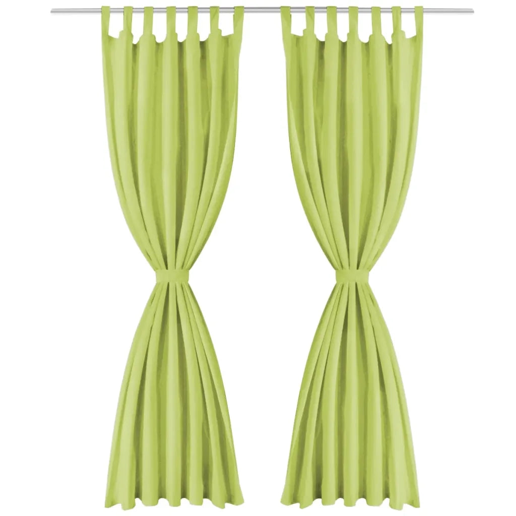 2 Pz Tende in Micro Raso con Passanti 140x245 cm Verdi 132224