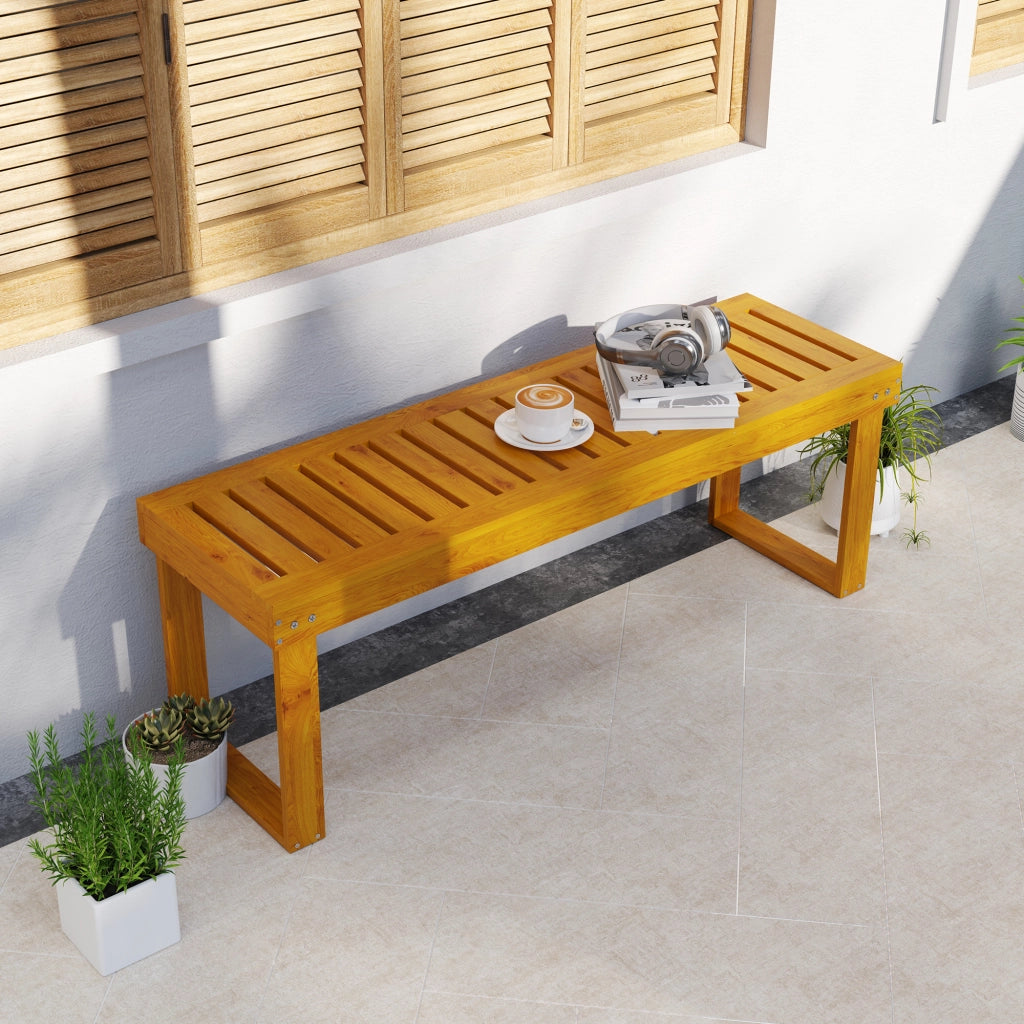 Panchina da giardino in legno 2 posti ¨C zephmum ¨C 120x34x43 cm