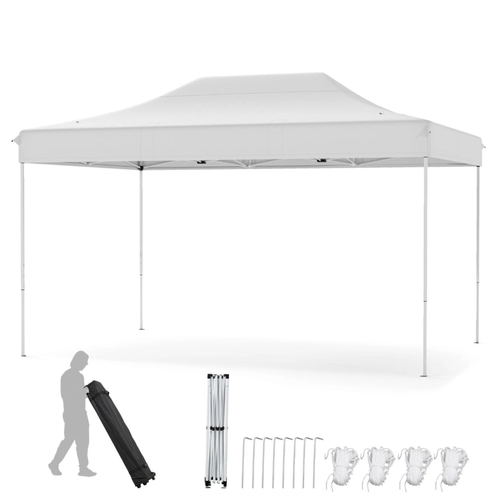 Tenda pop-up per impieghi gravosi con fori di drenaggio borsa con ruote, Tenda facile installazione Beige-Gazebo