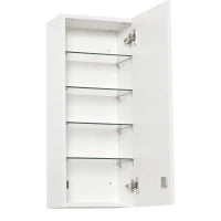 kleankin Armadietto Medicinali a Muro con Serratura, 5 Ripiani e Mensole Regolabili, in Legno e Vetro, Bianco, 30x20x70cm