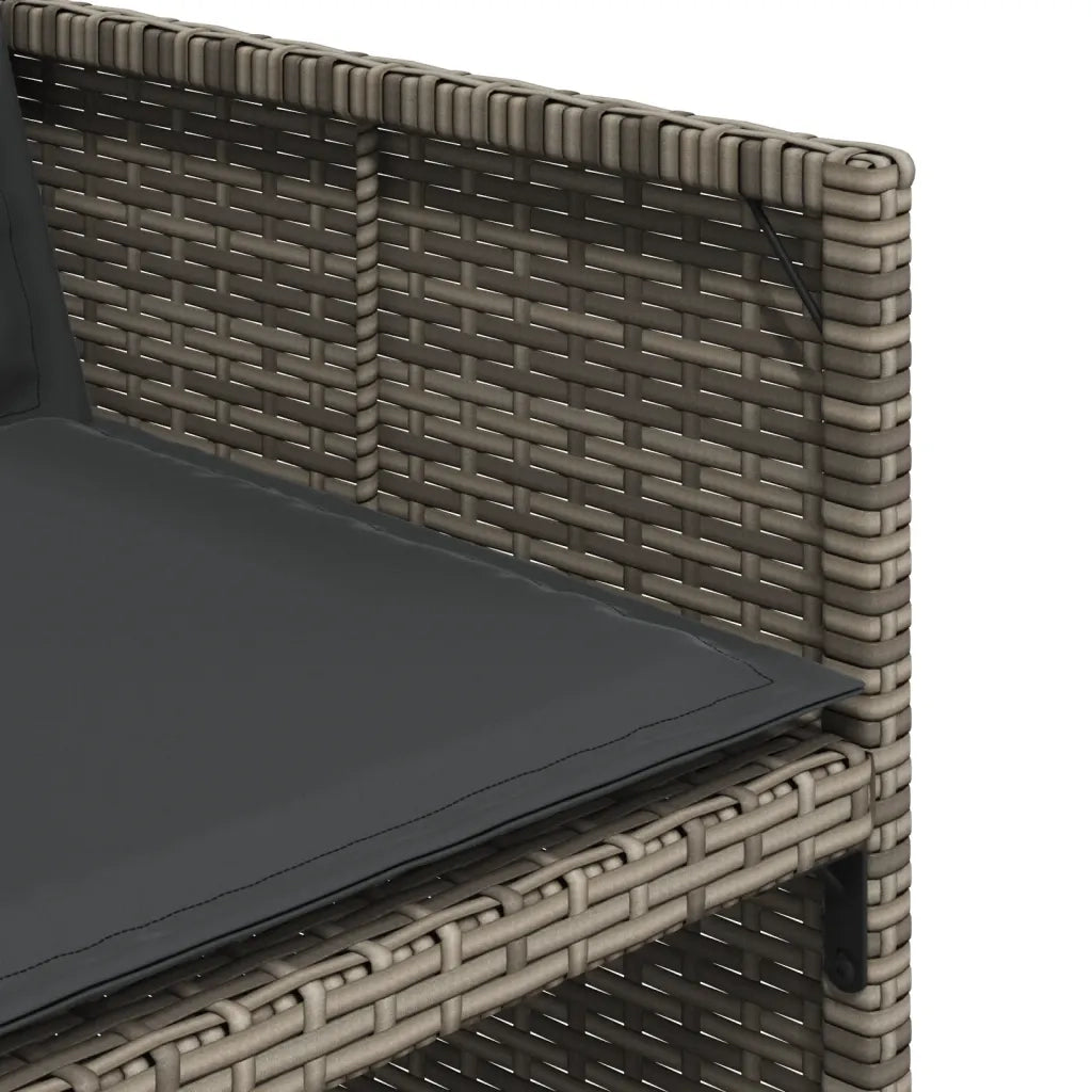 Set da Pranzo da Giardino 15 pz con Cuscini Grigio Polyrattan 3277765