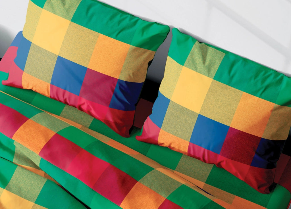 Completo Lenzuola Camper Roulotte 100% Cotone PERSONALIZZABILE Varie Fantasie - Matrimoniale - Scotland Rosso