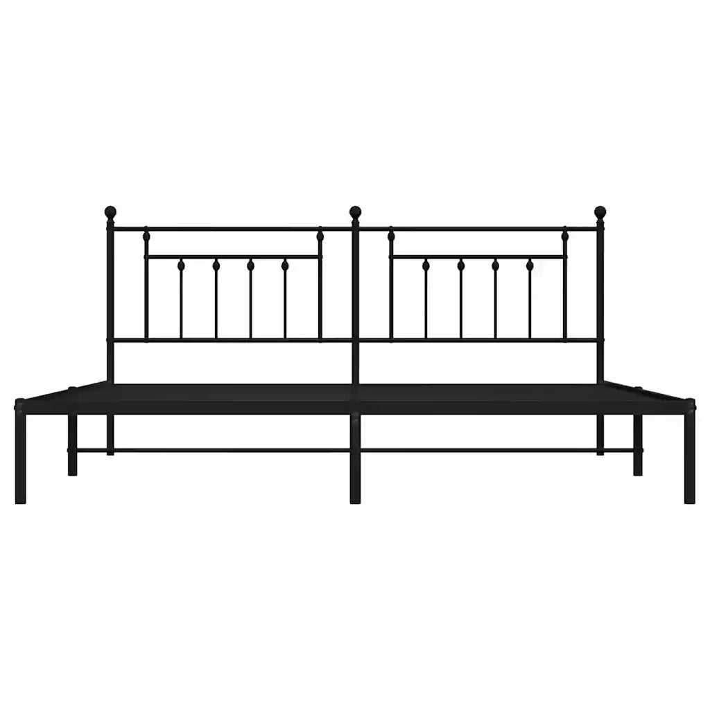 Giroletto con Testiera in Metallo Nero 193x203 cm 353543
