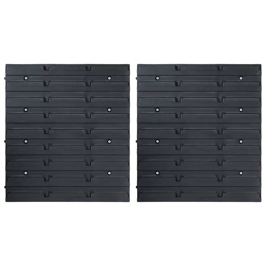 Kit Contenitori 32 pz con Pannelli a Parete Rosso e Nero 146281
