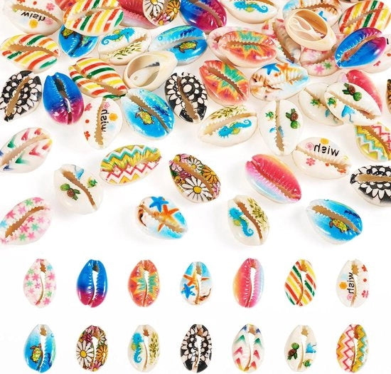 Collezione di conchiglie marine senza foro, spirali di conchiglie marine per il litorale, conchiglie marine per il DIY, accessori per gioielli, conchiglie marine per l'estate, 56 pezzi.