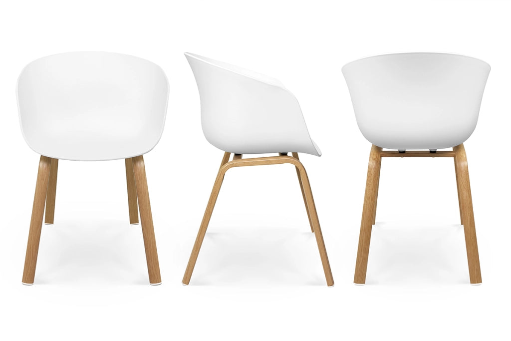 Sedia da pranzo bianca, poltrona in stile scandinavo - Dorina (2 pz) -SD08DOPL