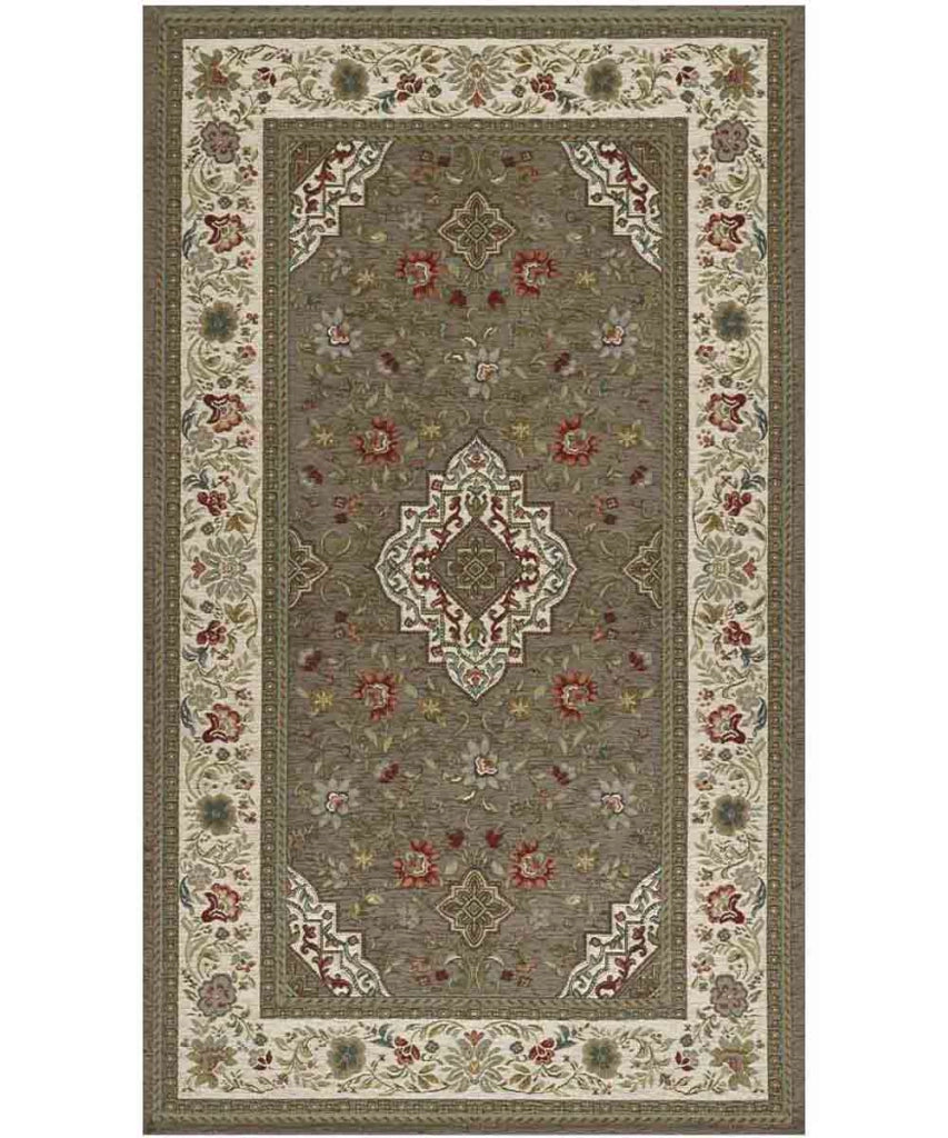 Tappeto TABRIZ FANGO cm.85x150 orientale classico in ciniglia multiuso lavabile velour antiscivolo