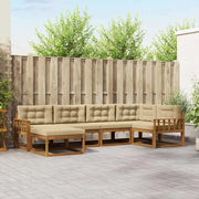 Set di divani da esterno con cuscino 6 pcs Naturale e Beige