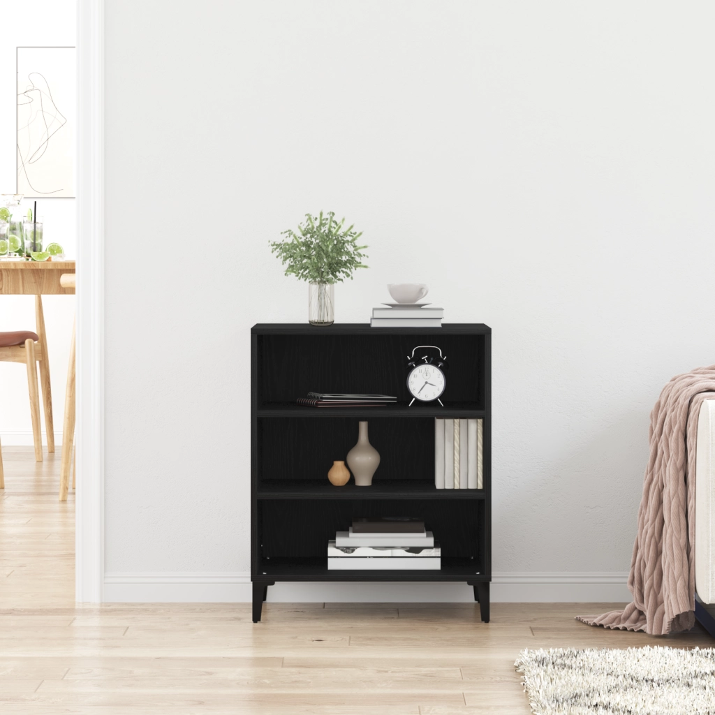 Mobile da soggiorno  Nero Rovere 57x35x70 cm in legno ingegnerizzato