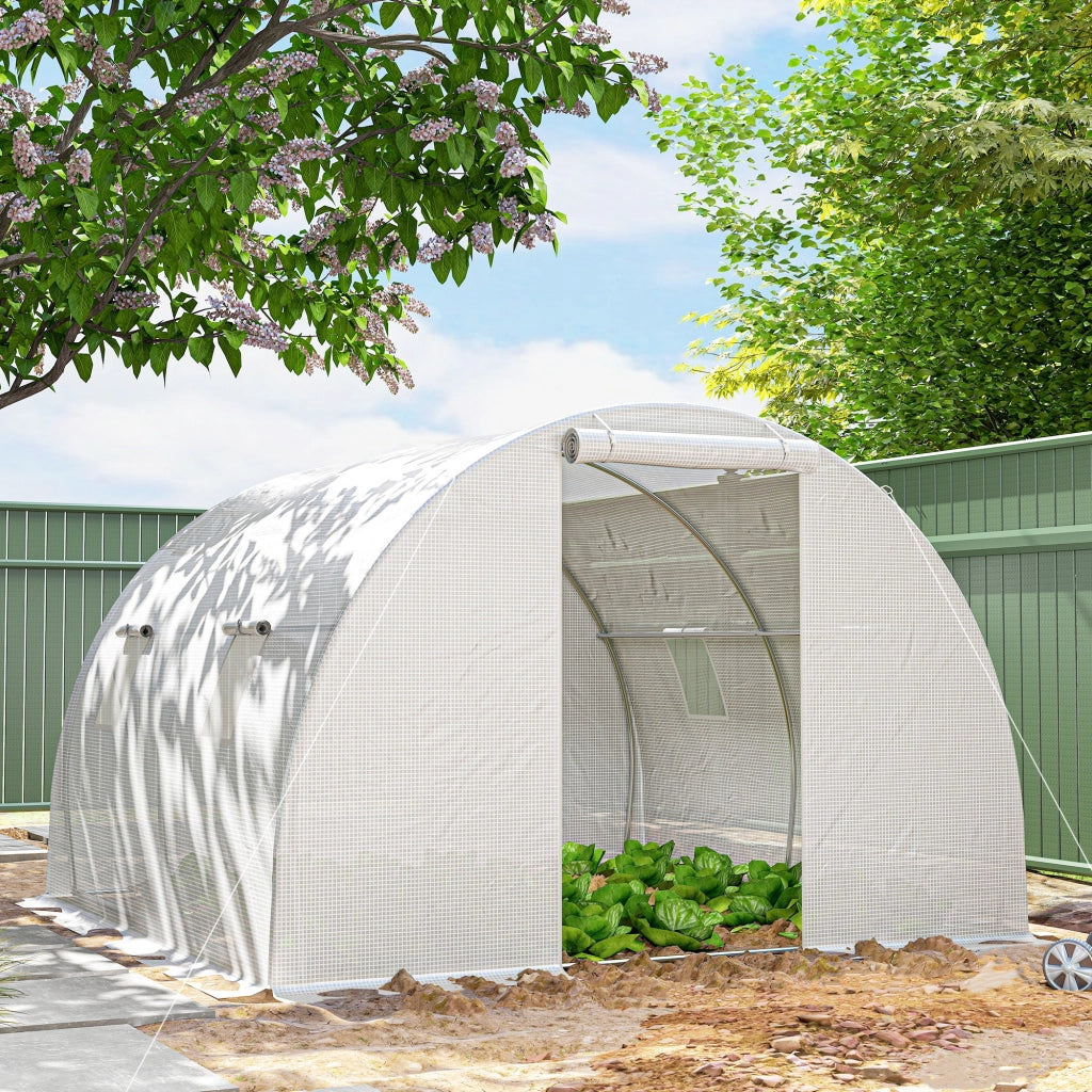 Serra da giardino tunnel 9 m2 ¨C Xylo ¨C 3x3x2m bianco acciaio galvanizzato PE