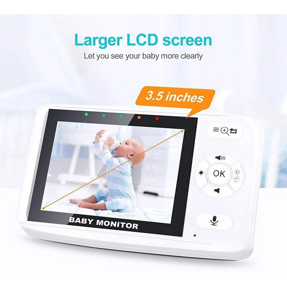 Trade Shop - Baby Monitor Videocamera Schermo 3.5" Wireless Con Fotocamera Visione Notturna -