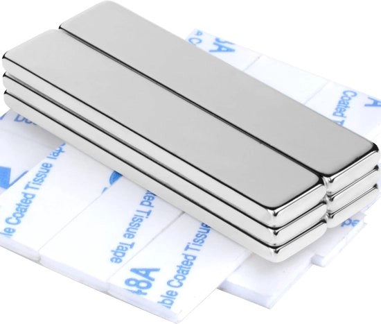 Magnetici Neodymium 50x10x3mm Extra Forti, 6 Pezzi Magnetici Adesivi Forti Magnetici per Tavolo Magnetico Magnetico Quadrato per Incollare su Ghiacciaia o Piatto di Vetro