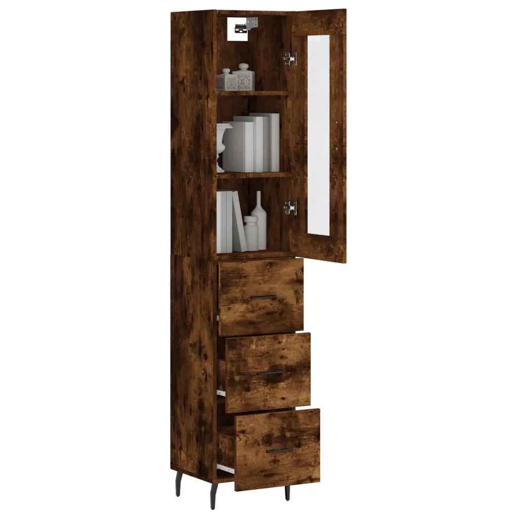 Credenza Rovere Fumo 34,5x34x180 cm in Legno Multistrato 3199254