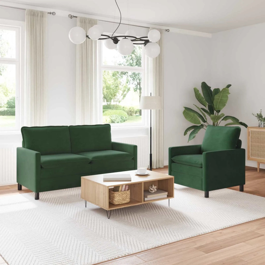 Set di divani 2 pcs Verde Giungla Tessuto 3417087