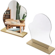 Specchio Acril con alta risoluzione - Specchio da tavolo su piedistallo - Specchio verticale - Specchio da trucco senza cornice - Progettazione duratura - Design unico e irregolare