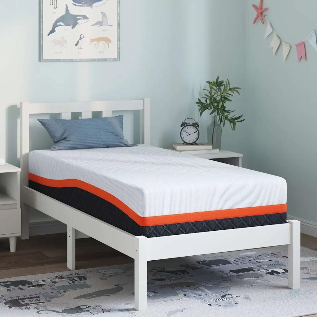 vidaXL Materasso Bianco e Grigio 80 x 160 cm Schiuma