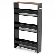 Carrello portaoggetti stretto 47,5 x 13 x 80,5 cm mobilità flessibile design moderno legno marrone 20_0019382