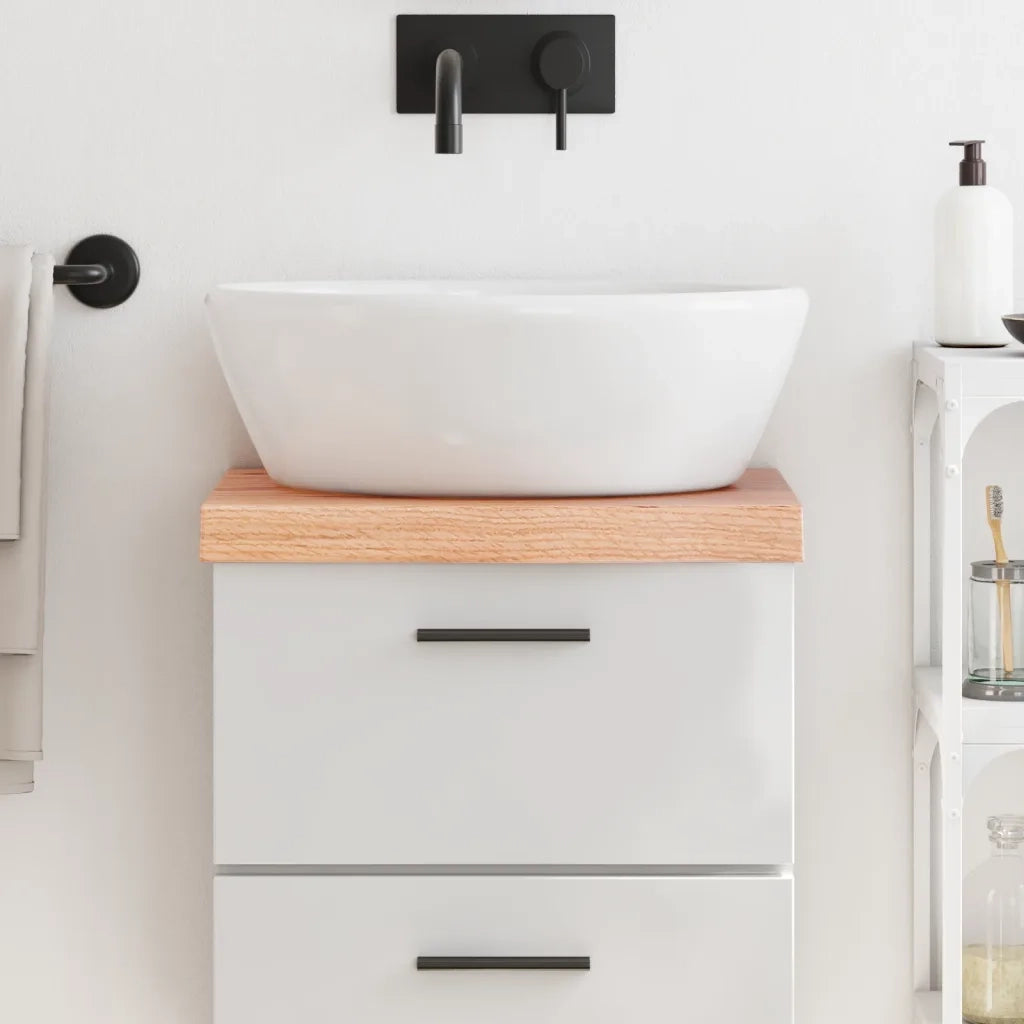 Piano Bagno Marrone 40x40x(2-6) cm Legno Massello Trattato 3156094