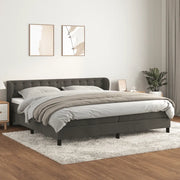 Giroletto a Molle con Materasso Grigio Scuro 200x200 cm Vellutocod mxl 74141