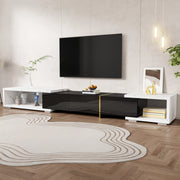 Mobile TV 140-260 cm nero e bianco – lunghezza regolabile, contenitori
