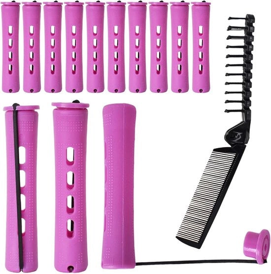 Set di spazzole per capelli con clip per stile e modellazione - 30 spazzole e spille per capelli freddi - 8 cm - rosso rubino