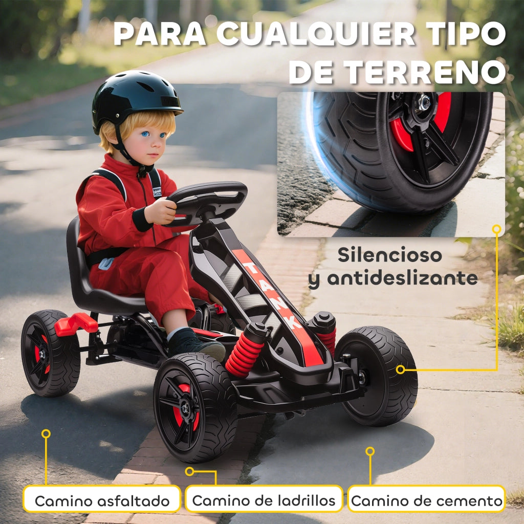 Triciclo con Pedali per Bambini ¨C Zephmum ¨C Rosso con Freni e Ruote Antiscivolo