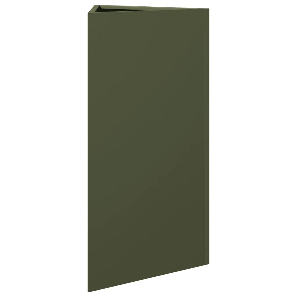 Fioriera Verde Oliva Triangolare 40x34,5x75 cm in Acciaio 851163