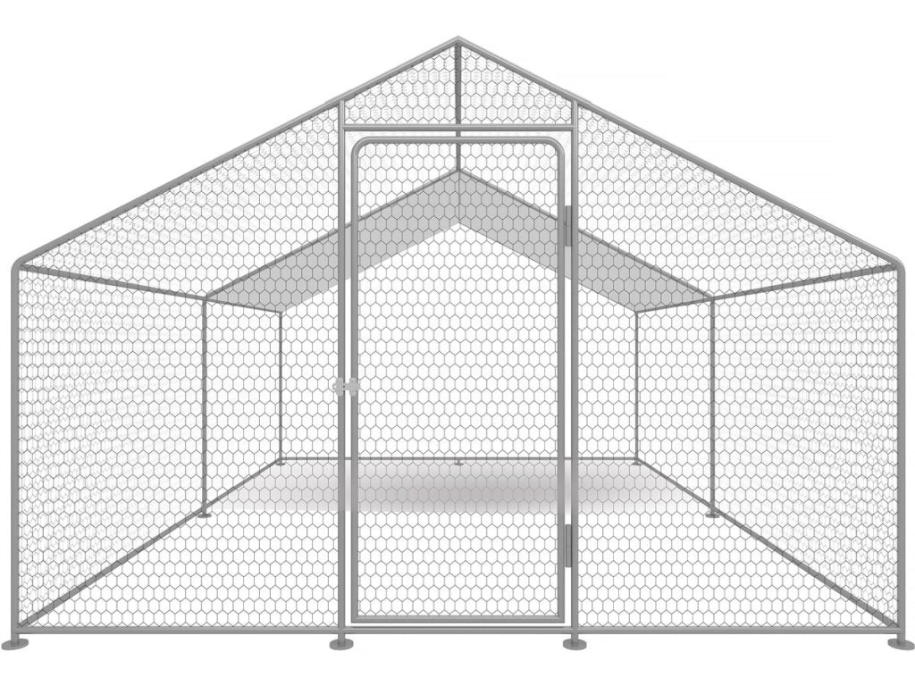 Recinto per polli 12 m² Rete metallica 4 x 3 x 2 M in acciaio zincato