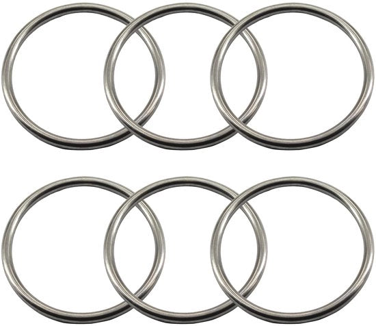 O-ring 6x80mm - 6 pezzi - Acciaio inossidabile - Resistente allo shock - Duraturo - Per uso interno/esterno